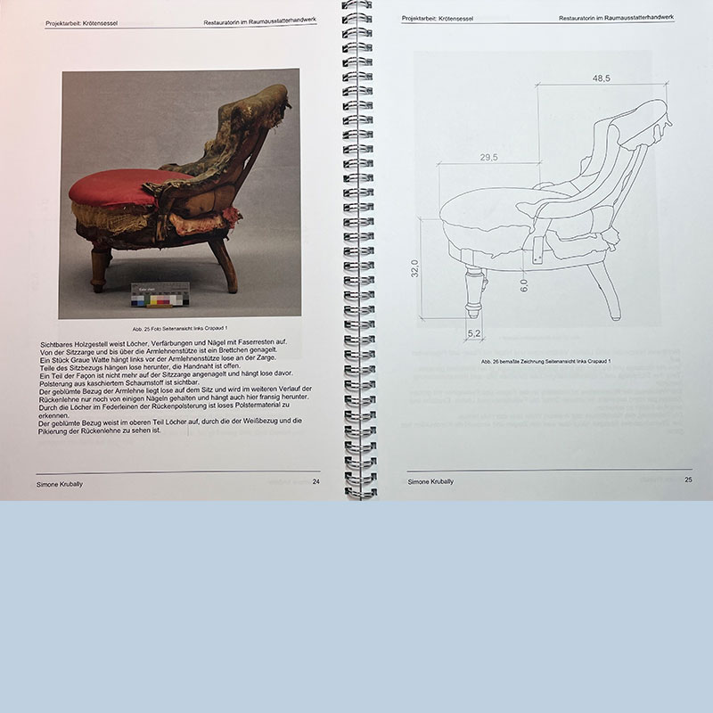Dokumentation am Beispiel eines Krötensessels
