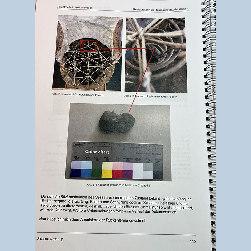 Dokumentation am Beispiel eines Krötensessels