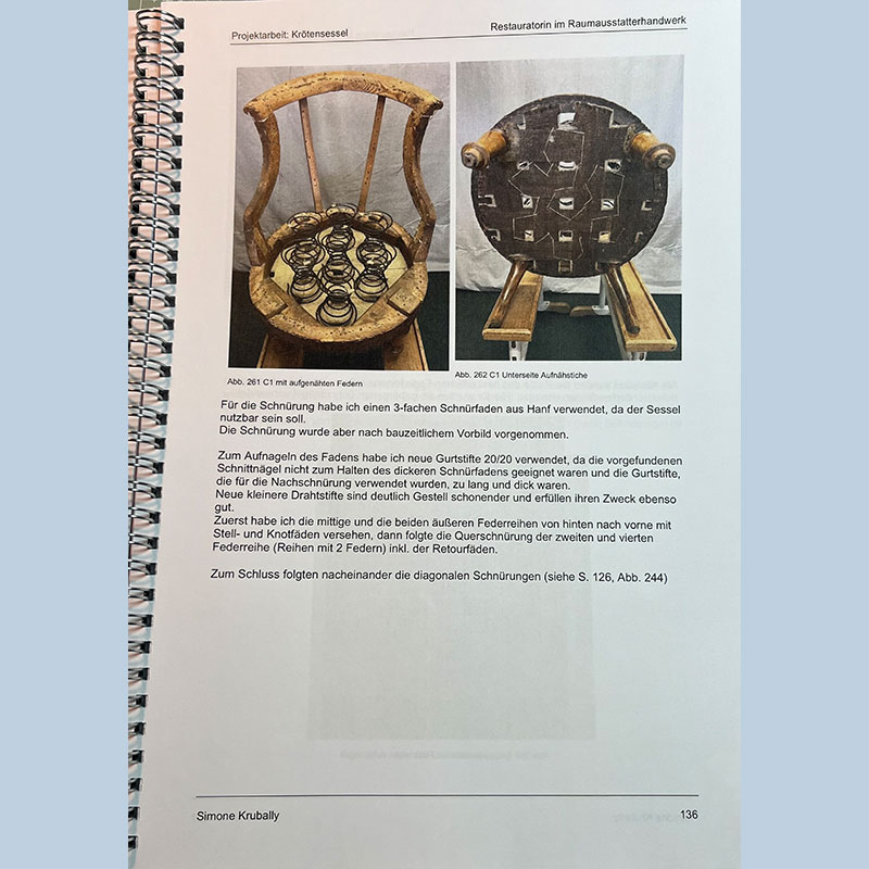 Dokumentation am Beispiel eines Krötensessels